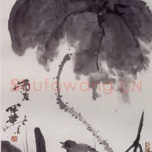 1992年 高冠华《雨后》国画花鸟作品图片鉴赏