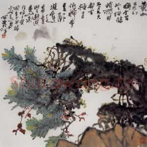 1992年 高冠华《黄山一角》国画花鸟作品图片鉴赏