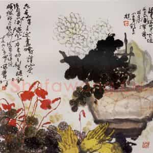 1993年 高冠华《疑是瑶台月下逢》国画花鸟作品图片鉴赏