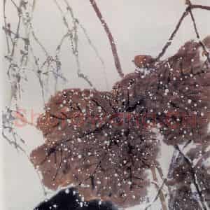 1995年 高冠华《横塘初雪》国画花鸟作品图片鉴赏