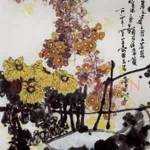 1984年 高冠华《南山暮色已苍苍》国画花鸟作品图片鉴赏