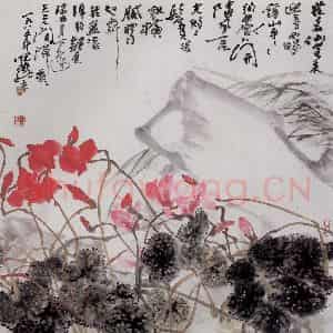 1985年 高冠华《仙客来》国画花鸟作品图片鉴赏
