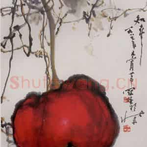 1987年 高冠华《知年》国画花鸟作品图片鉴赏