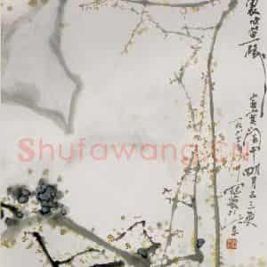 1987年 高冠华《梅花疏影》国画花鸟作品图片鉴赏