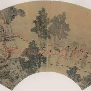 明代 周臣《明皇游月宫图》国画山水作品图片鉴赏
