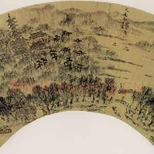 明代 钱贡《虎丘塔影图》国画山水作品图片鉴赏