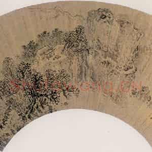 明代 张宏《寒山行旅图》国画山水作品图片鉴赏