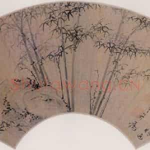 明代 陈芹《竹石图》国画花鸟作品图片鉴赏