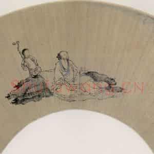 清代 樊圻《举杯望月图》国画人物作品图片鉴赏