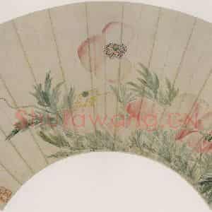 清代 恽寿平《罂粟花》国画花鸟作品图片鉴赏