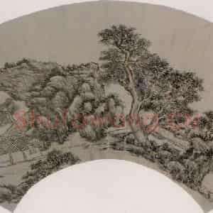 清代 王原祁《桂花书屋》国画山水作品图片鉴赏