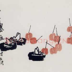1959年 潘天寿《樱桃时候》国画花鸟作品图片鉴赏
