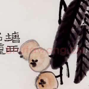 1960年 潘天寿《塘西名种》国画花鸟作品图片鉴赏