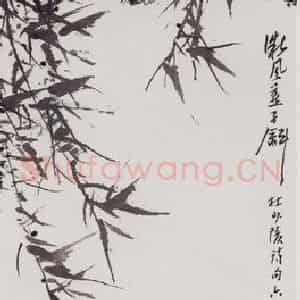 1961年 潘天寿《微风燕子图轴》国画综合作品图片鉴赏