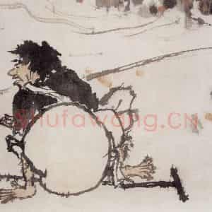 1960年代 潘天寿《铁拐李图卷》国画人物作品图片鉴赏