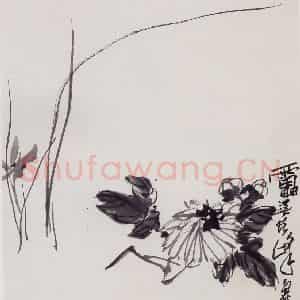 1960年代 潘天寿《兰菊图轴》国画花鸟作品图片鉴赏