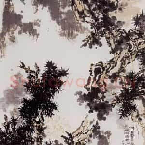 1963年 潘天寿《无限风光图轴》国画山水作品图片鉴赏