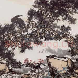 1964年 潘天寿《光华旦旦图》国画综合作品图片鉴赏