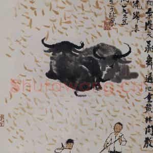 1965年 李可染《秋风霜叶图》国画综合作品图片鉴赏