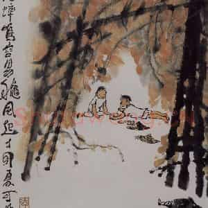 1987年 李可染《忽闻蟋蟀鸣容易秋风起》国画综合作品图片鉴赏