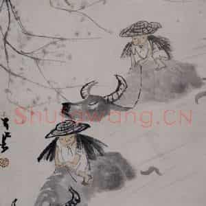 李可染《归牧图》国画人物作品图片鉴赏