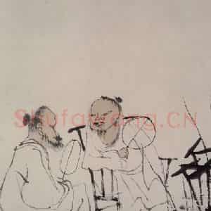 李可染《荷净纳凉》国画人物作品图片鉴赏