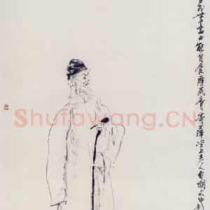 1991年 刘国辉《齐白石》国画人物作品图片鉴赏
