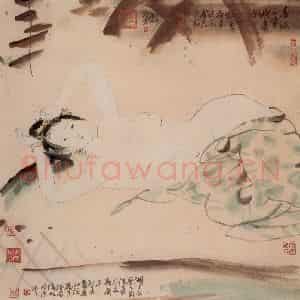 1988年 刘国辉《人体》国画人物作品图片鉴赏