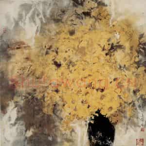 1991年 刘国辉《秋艳》国画花鸟作品图片鉴赏