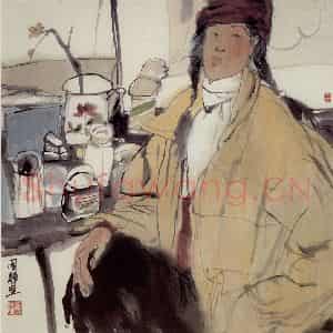 1989年 刘国辉《刘丹》国画人物作品图片鉴赏