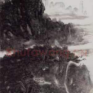 黄宾虹《万松烟霭》国画山水作品图片鉴赏