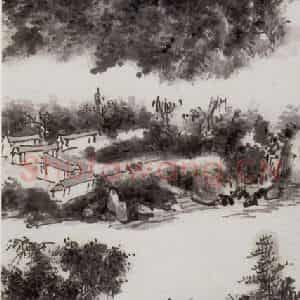 黄宾虹《李白诗意》国画山水作品图片鉴赏
