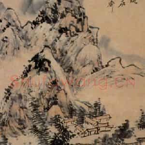 黄宾虹《岚光湿画幢》国画山水作品图片鉴赏