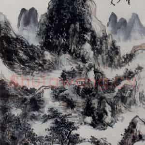 黄宾虹《郁州冬景》国画山水作品图片鉴赏