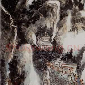 黄宾虹《广信舟行所见》国画山水作品图片鉴赏