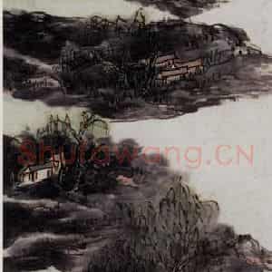 黄宾虹《苏堤春晓》国画山水作品图片鉴赏