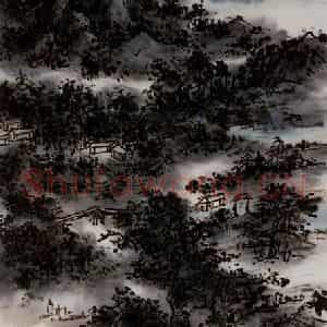 黄宾虹《六桥三泖》国画山水作品图片鉴赏