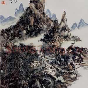黄宾虹《玉泉山水》国画山水作品图片鉴赏