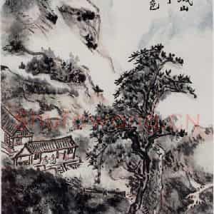 黄宾虹《吴城山》国画山水作品图片鉴赏