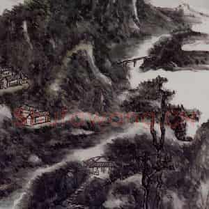 黄宾虹《吴城山》国画山水作品图片鉴赏