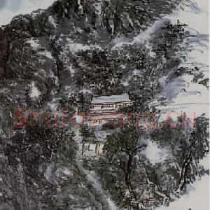 黄宾虹《江涵秋影》国画山水作品图片鉴赏