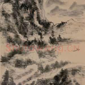黄宾虹《拟松园老人法》国画山水作品图片鉴赏