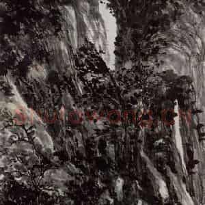 黄宾虹《云门双峰》国画山水作品图片鉴赏