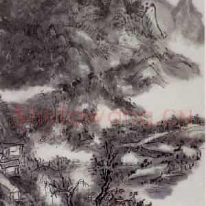 黄宾虹《石耳山》国画山水作品图片鉴赏