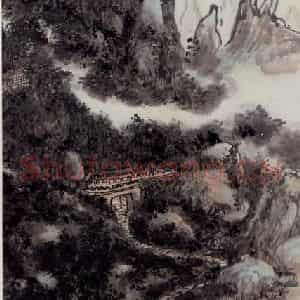 黄宾虹《山城郁秀》国画山水作品图片鉴赏