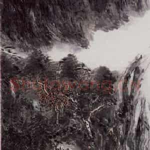 黄宾虹《摄山红叶》国画山水作品图片鉴赏