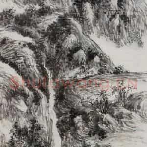黄宾虹《雁宕瀑布》国画山水作品图片鉴赏