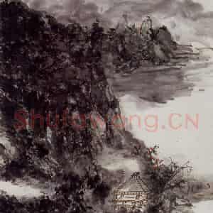 黄宾虹《太湖风景》国画山水作品图片鉴赏