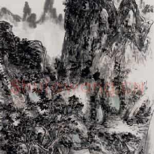 黄宾虹《拟北宋山水》国画山水作品图片鉴赏