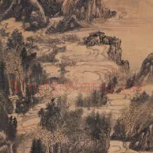 黄宾虹《仿元人》国画山水作品图片鉴赏